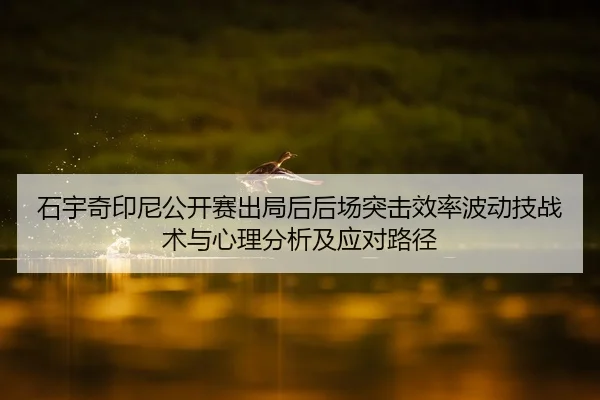 石宇奇印尼公开赛出局后后场突击效率波动技战术与心理分析及应对路径 | jiuyou game